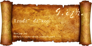 Izsó Ákos névjegykártya